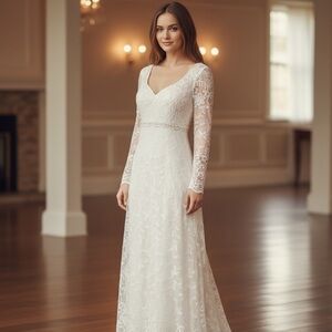 🌻VINTAGE 90s-Y2K Jessica McClintock Gunne Sax Prairie Cottagecore Wedding Dress